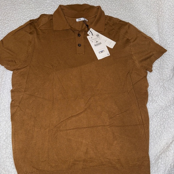 Zara Camel Polo Shirt - Picture 4 of 4